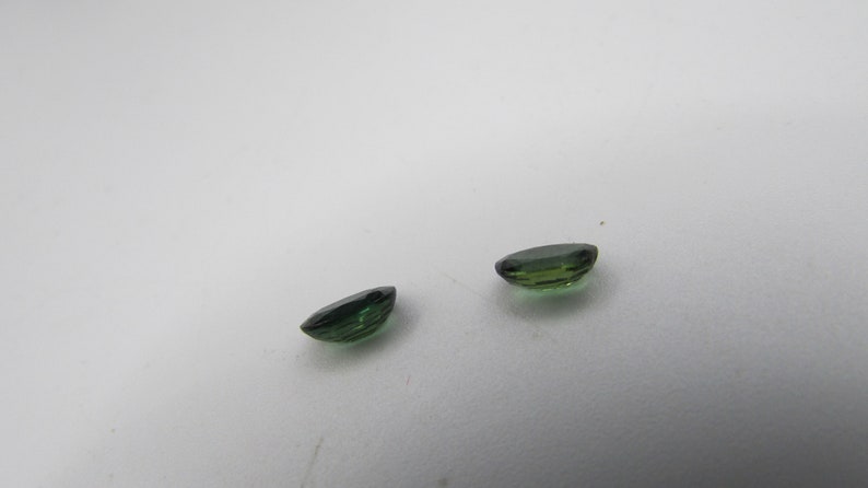 Blue green Sapphire 6 x 4 mm oval cut image 2