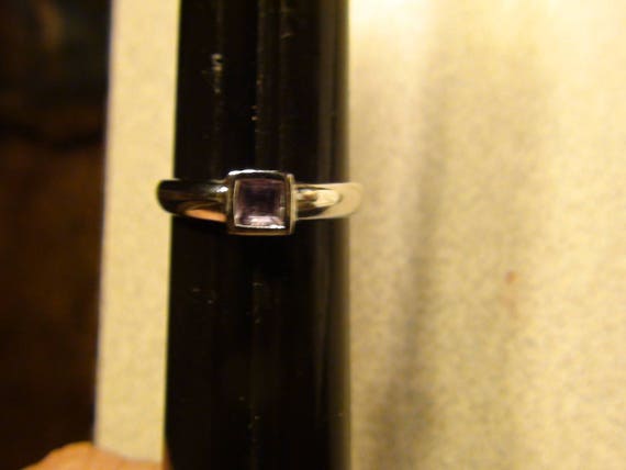 square cut amethyst ring in sterling silver - image 4