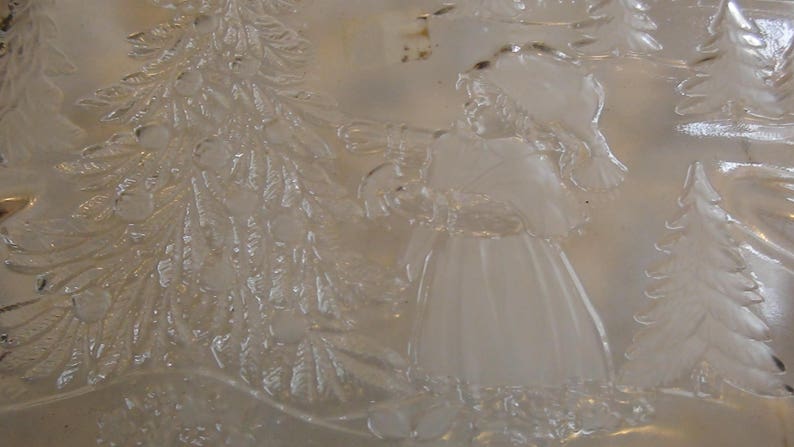 Mikasa crystal christmas tree platter