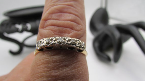 14k art deco diamond band - image 9