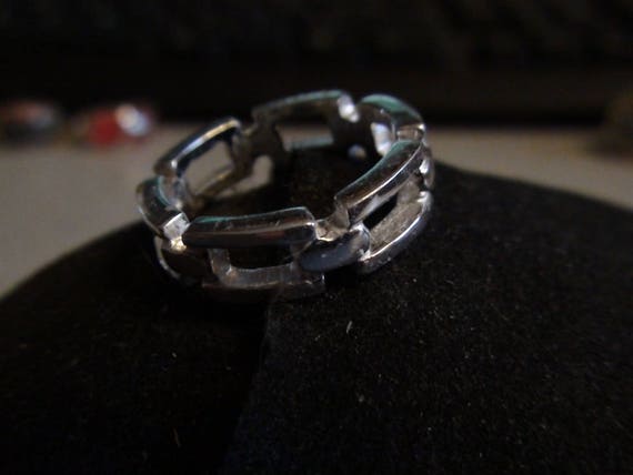 sterling box link ring - image 2