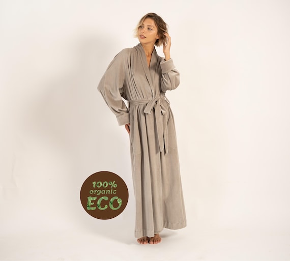 beige dressing gown womens Womens Beige Lightweight Waffle Spa Robe with Shawl Collar