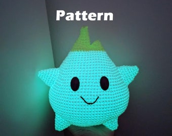 PATTERN ONLY PDF Download: Glowing Lumalee Crochet Pattern, Glow in the Dark Lumalee Plush Plushie, Luma Amigurumi, glow in the dark yarn