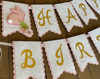Banner eerste verjaardag Bunny, Some Bunny is One, paasthema