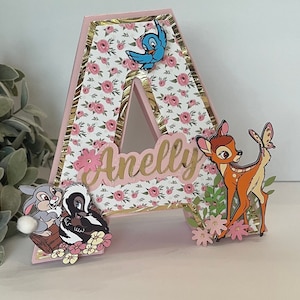 Letra 3D de Bambi, letra 3D, decoraciones de fiesta de Bambi, primer cumpleaños de Bambi.