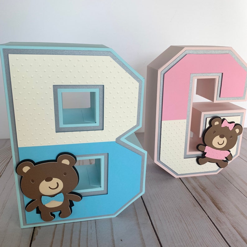 3D Letters Gender Reveal 3D Letters Boy and Girl 3D Letters | Etsy