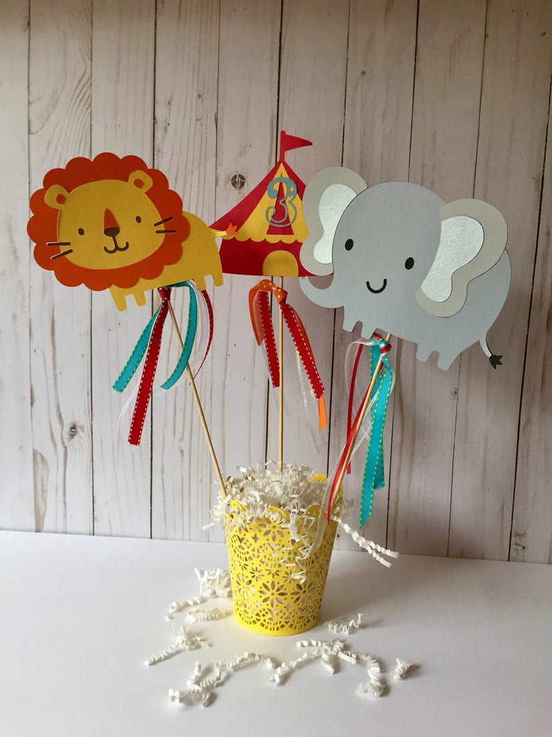 Carnival centerpieces, circus birthday centerpieces, carnival party decorations, circus first birthday, image 2