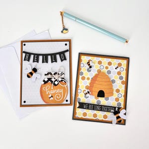 Handgemachte Hallo Karte, Hallo Honig Karte, We Bee zusammen Handgefertigte Karte, Frühlingskarten, Frühlingskarten