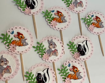 Bambi Cupcake Toppers, Woodland Birthday Party Decorations