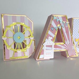 Carousel Baby Shower 3D Letters, Carousel 3D Letters, Circus 3D Letters ...