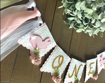 Banner kinderstoel konijn, Some Bunny is One, slinger eerste verjaardag