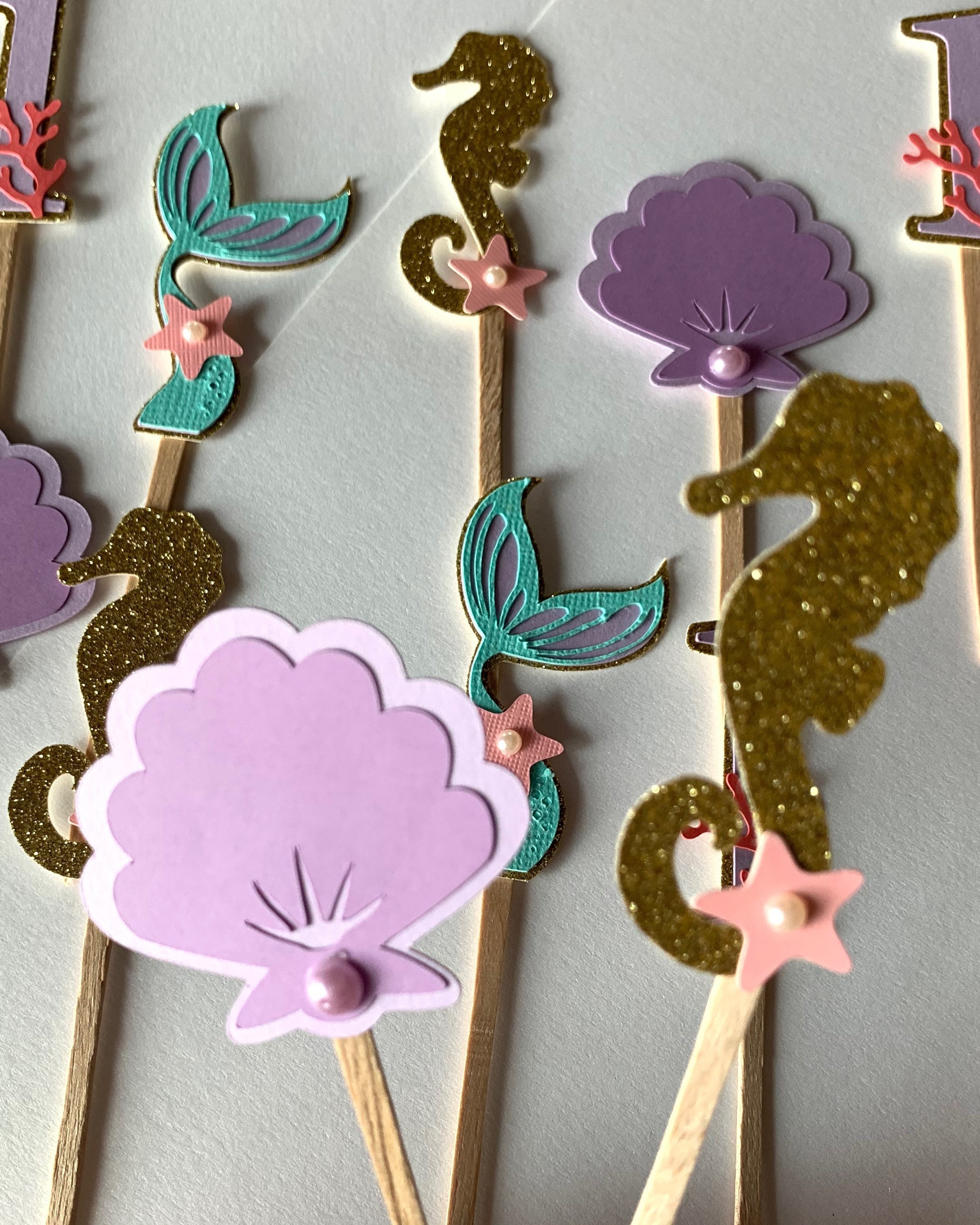 Mermaid Cupcake Toppers Under the Sea Toppers Mermaid Etsy