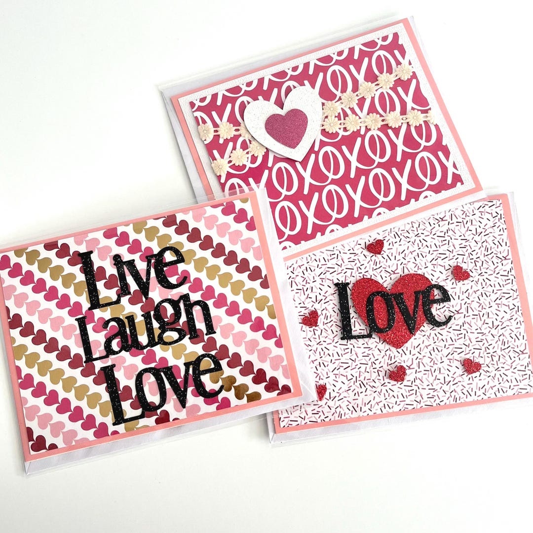 Handmade Card Set Handmade Valentine's Day Card Set, Romantic Love Card, Handmade ...