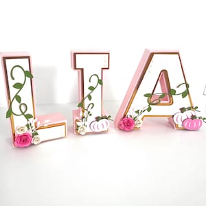 Kürbis 3D Buchstaben, kleiner Kürbis 3D Buchstabe, Kürbis erster Geburtstag, Kürbis erster Geburtstag Dekorationen, Herbst Geburtstag Dekorationen