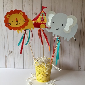 Carnival centerpieces, circus birthday centerpieces, carnival party decorations, circus first birthday,