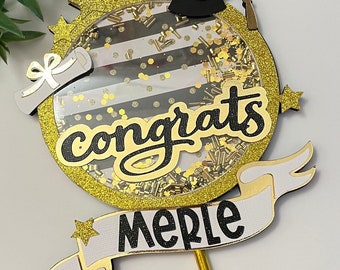 Graduation cake topper shaker, Graduation cake topper, cake topper shaker, Congratulations cake topper, Graduation party.