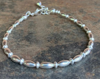 Dainty Sterling Silver Bracelet, Minimalist Women’s Jewelry, Southwestern Bracelet