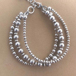 Sterling Silver Beaded Bracelet: Multistrand Southwestern Style