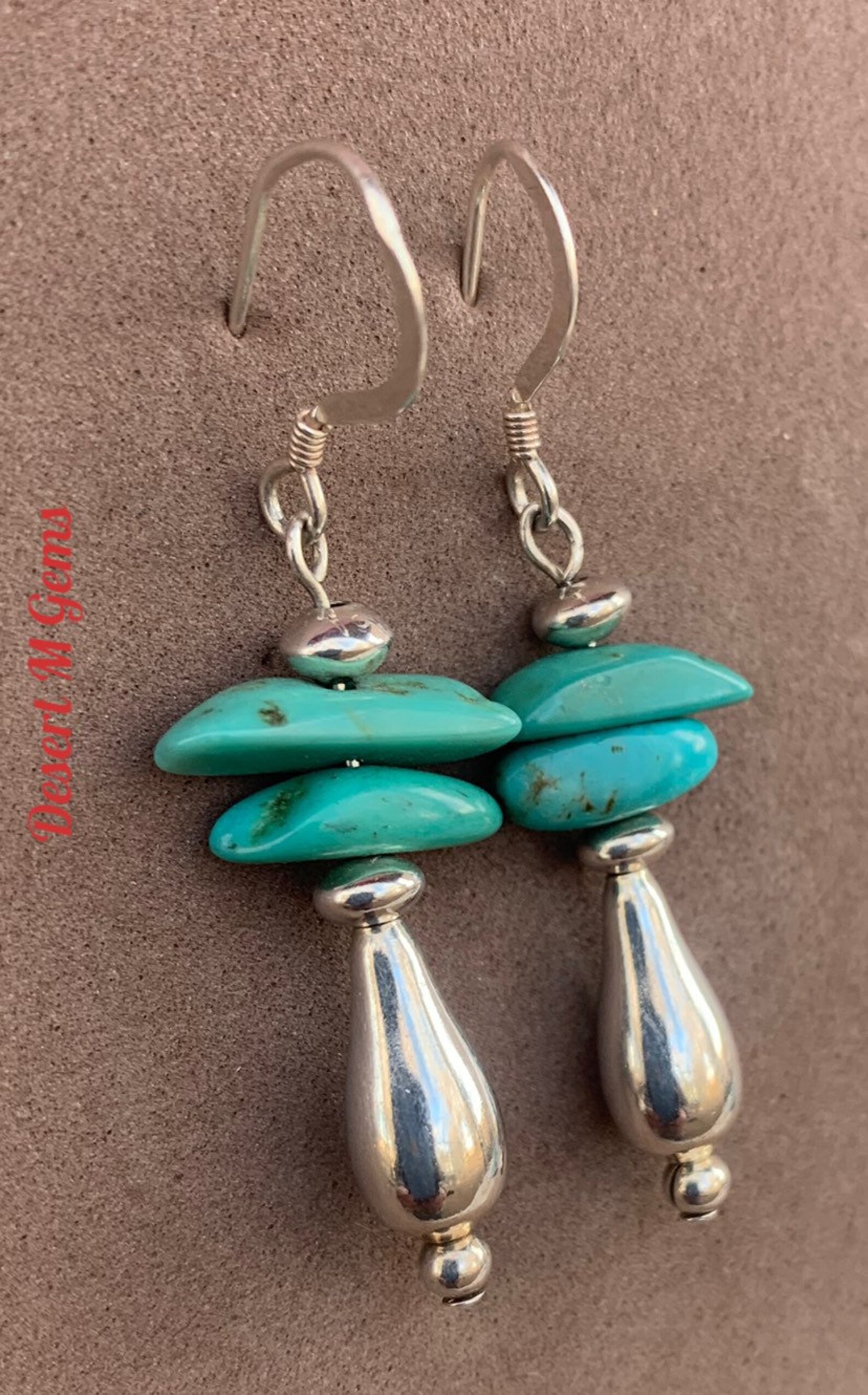 Turquoise Earrings Sterling Silver Earrings Southwestern Etsy