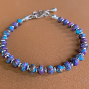 Purple Mojave Turquoise Bracelet: Sterling Silver Southwestern Jewelry