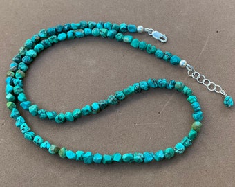 Turquoise Faceted Necklace, Mens/Women’s Southwestern Style, Blue/Green Turquoise Jewelry