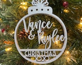 Christmas 2020 Ornament with Couple Names Married Engaged Boyfriends Girlfriends Partners Christmas Gifts Stocking