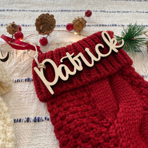 Christmas Stocking Names Plates Etsy