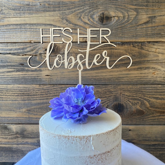 Rose Gold Engagement and Party Details about   Wedding Decoration-He's Her Lobster Cake Topper
