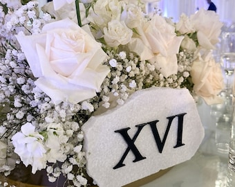 Roman Numeral Acrylics for DIY Projects on Wood Travertine or Marble Stones, Reception Decoration, Celebrations, Simple Do It Yourself Bride