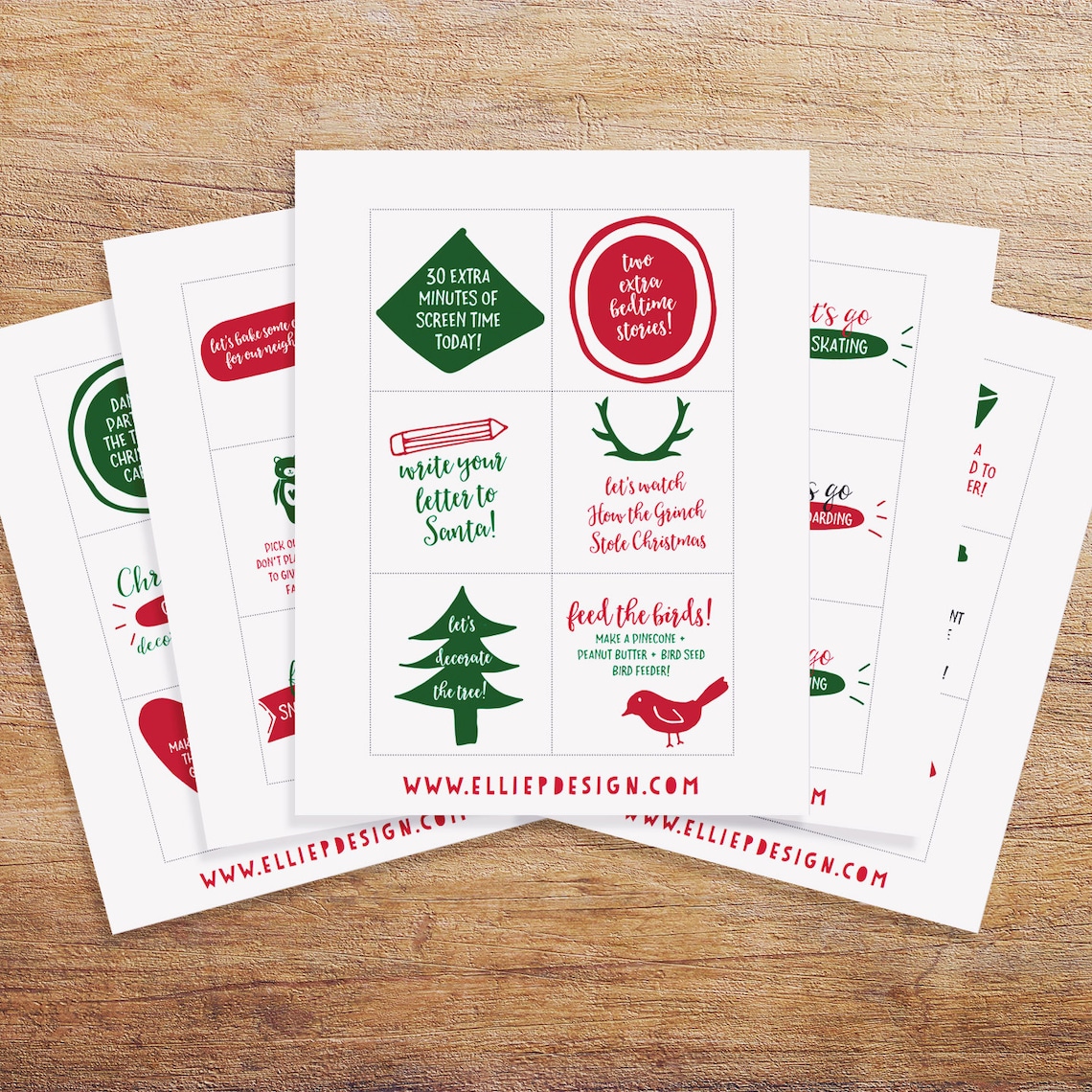 Printable Advent Calendar Fillers and Inserts Advent Etsy