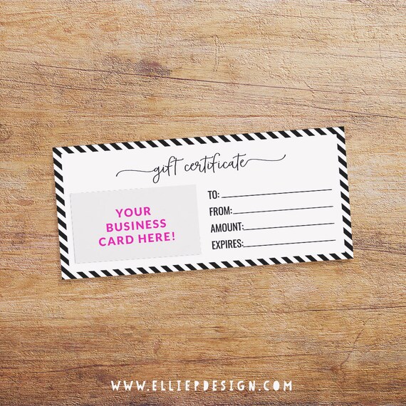 gift certificate printable for your small business gift etsy gift certificate for small business
