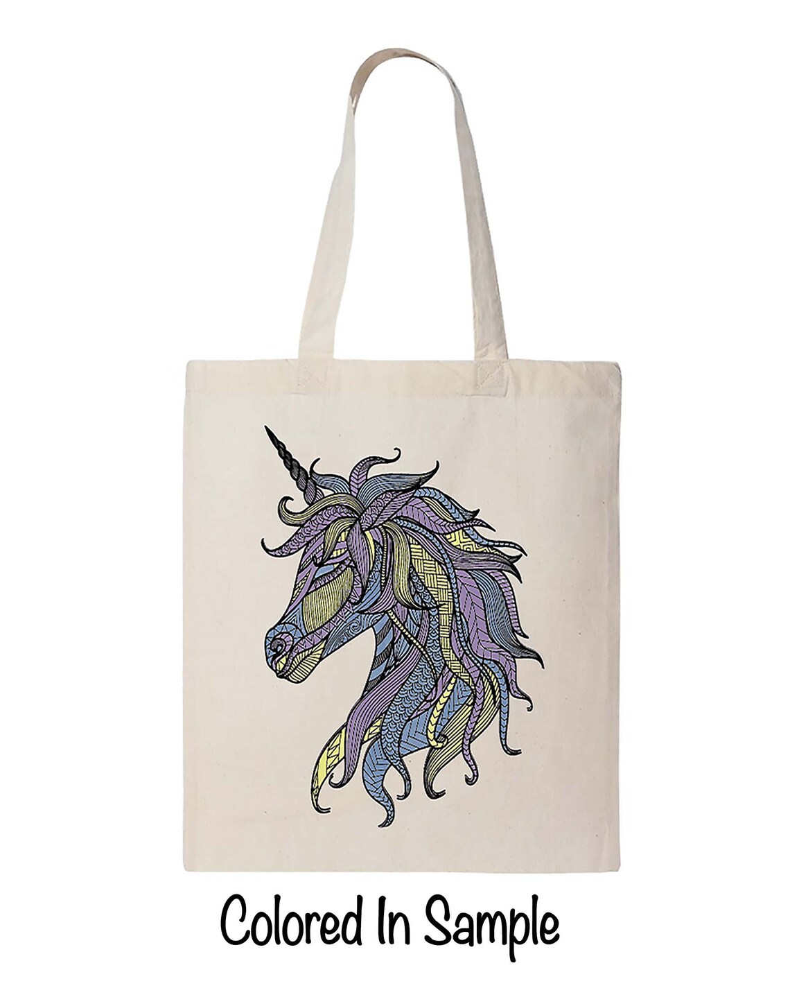 Unicorn Coloring Canvas Tote Bag - Etsy