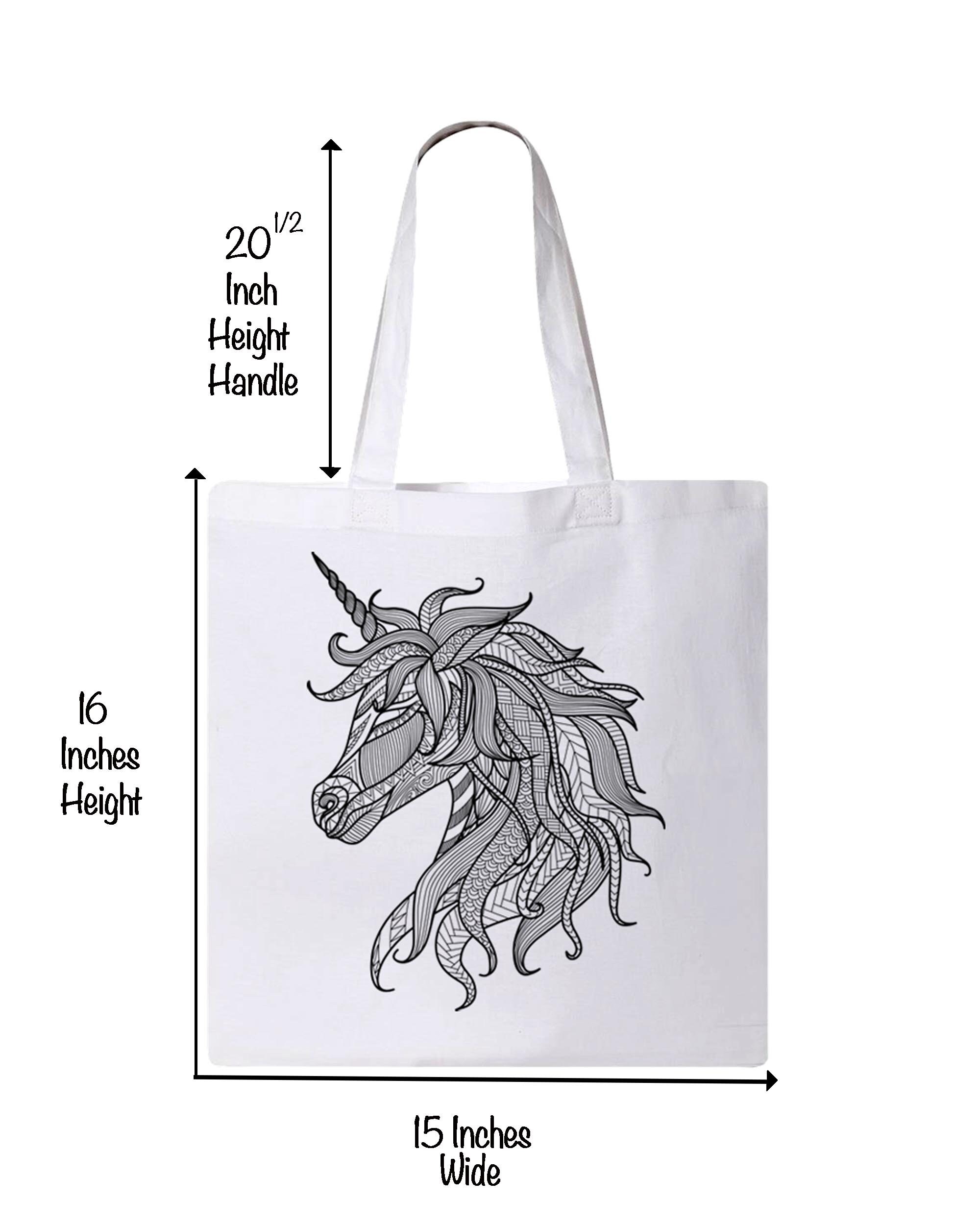 Unicorn Coloring Canvas Tote Bag - Etsy