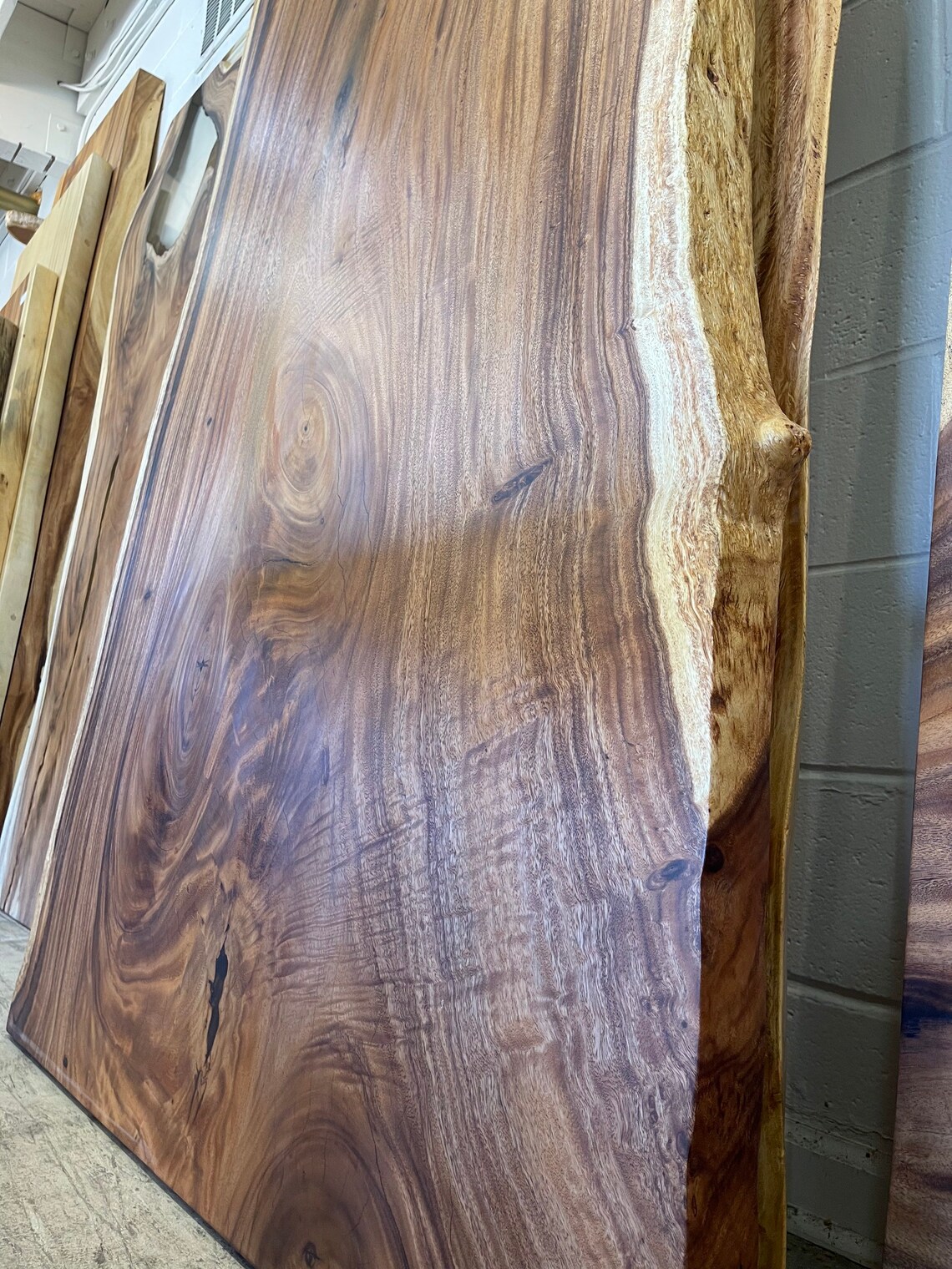 Solid Full Slab of Acacia Wood Live Edge Dining Table Etsy