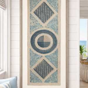Aqua Amate large rectangle 47” x 15 1/2” wall art