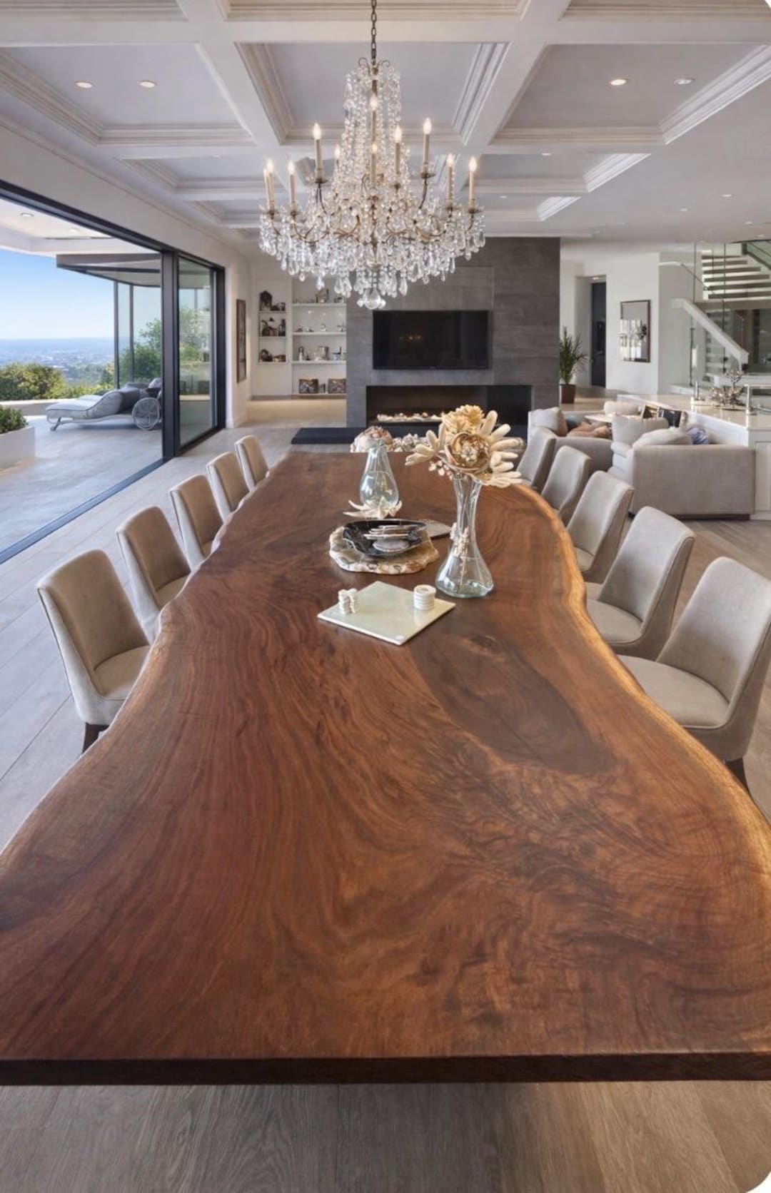 Live Edge Walnut Dining Table - Custom Solid Wood - Etsy