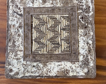 Amate small square dual tone 12” x 12” wall art