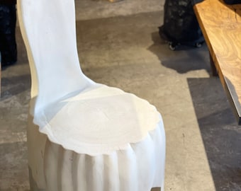 Custom Solid Handcrafted Bleached Wood Chair
