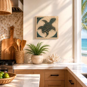 Hand Woven Amate Bark Wall Art: Medium Square Tapestry (15 1/2")