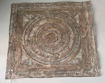 Large Hand Woven Amate Bark Wall Art (31.5")