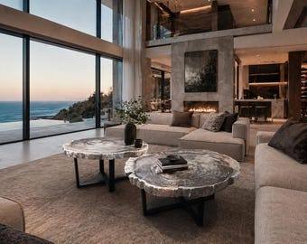 Petrified Wood Coffee Table Crosscuts or Nesting tables