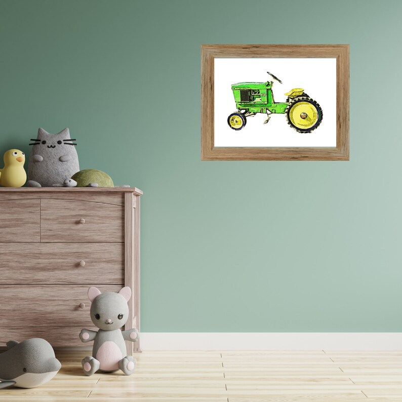 Vintage John Deere Antique Pedal Tractor Kids Room, Nursery. Digital