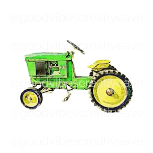 Impressão de trator vintage John Deere: decoração de viveiro de fazenda (download digital)