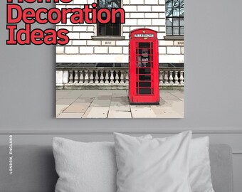 ロンドンの赤い電話ボックスのプリント：イギリス旅行写真（デジタルダウンロード）