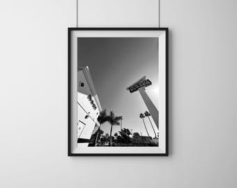 Minimalist Black-and-White California Wall Art - In-N-Out Sign Digital Print