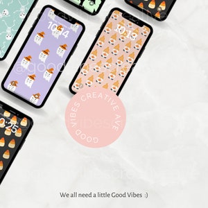 Halloween iPhone wallpapers, spooky season halloween wallpaper, Instant Download, cute ghosts, halloween gnome wallpaper
