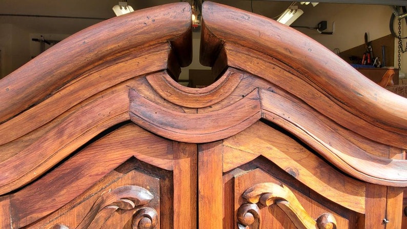 Spanish style carved wood secretary desk with bookshelf SOLD SOLD SOLD Antique