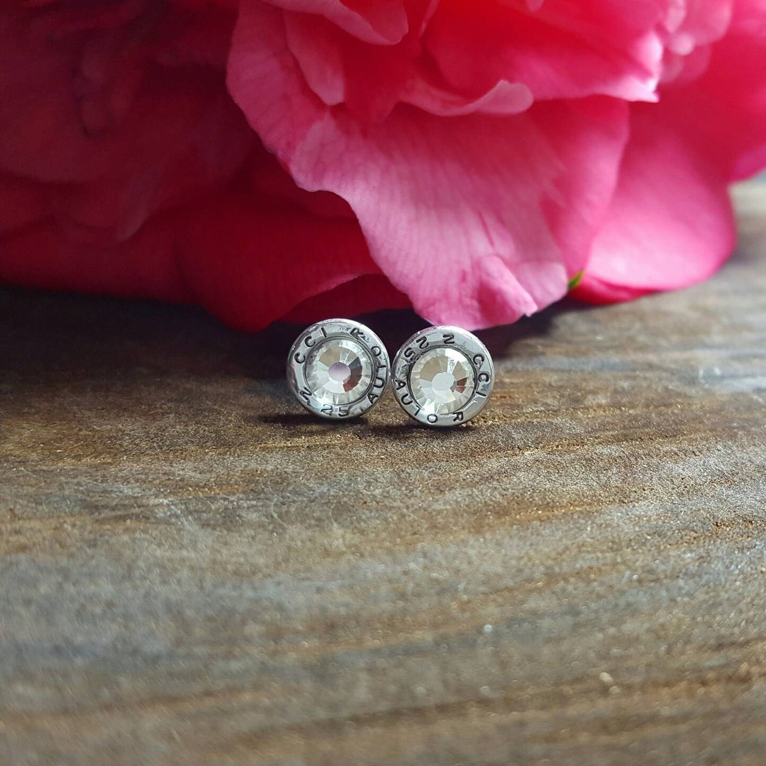 Bullet Earrings, 25 Caliber, Bullet Jewelry, Stud Earrings, Real