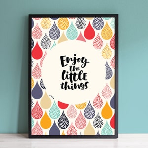 Typography Art Print, Inspiring Quotes Wall Art, Colourful Nursery Art Decor