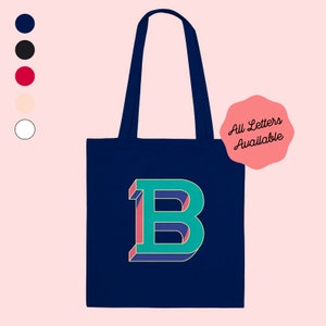 Alphabet Letter Tote Bag, Initial Tote Bag, Personalised Shopping Bag, Alphabet Tote, Cotton Tote Bag, Personalised Tote Bag, Letter A-Z Bag